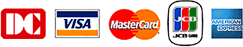 VISA，MASTER，AMERICAN EXPRESS，JCB，DC