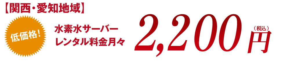 【関西・愛知地域】レンタル料月々2,200円（税込）